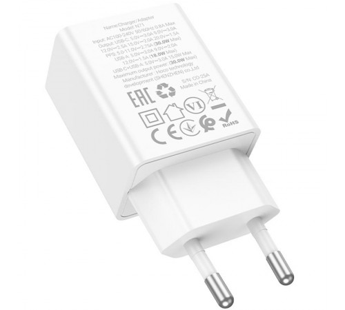 МЗП Hoco N71 Nuevo PD30W+QC3.0 (1USB-A/1C) White