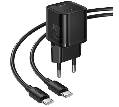 МЗП Hoco N66 Ingenious PD35W (1USB-C) + кабель Type-C to Type-C Black