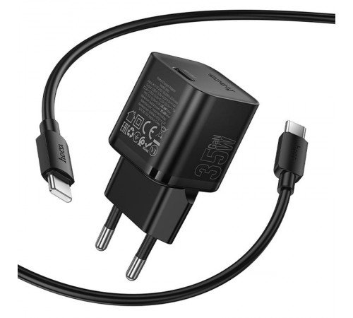 МЗП Hoco N66 Ingenious PD35W (1USB-C) + кабель Type-C to Type-C Black