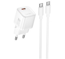 МЗП Hoco N66 Ingenious PD35W (1USB-C) + кабель Type-C to Type-C White