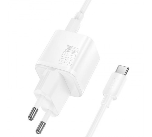 МЗП Hoco N66 Ingenious PD35W (1USB-C) + кабель Type-C to Type-C White