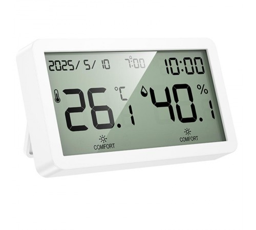 Електронний термогігрометр + годинник Hoco HX42 Indoor White