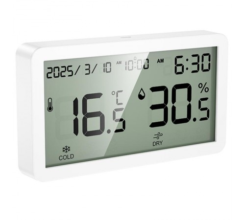 Електронний термогігрометр + годинник Hoco HX42 Indoor White