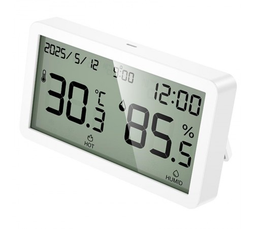 Електронний термогігрометр + годинник Hoco HX42 Indoor White