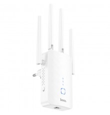 Бездротовий Wi-Fi репитер Hoco HI35 300Mbs 2.4GHz White