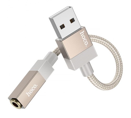 Перехідник Hoco UPA32D Clever USB to 3.5mm Gold