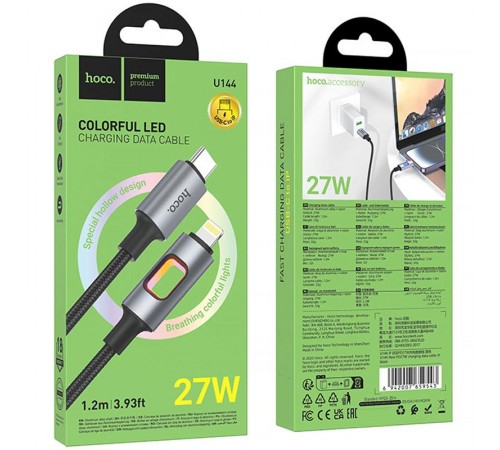 Дата кабель Hoco U144 New Type-C to Lightning 27W (1.2m) Black