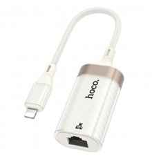 Перехідник Hoco UA41A Crystal Lightning to RJ45 100 Mbs (0.15m) Apricot