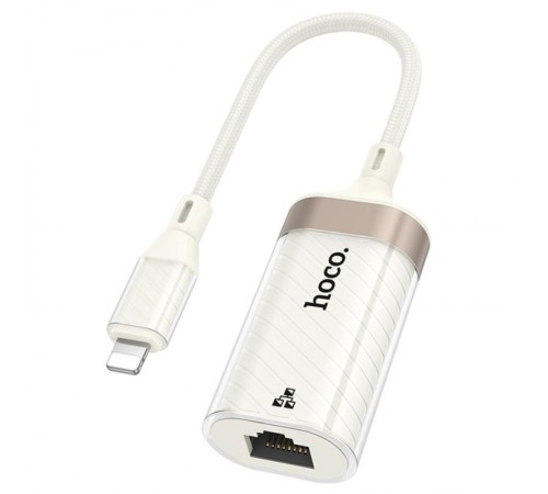 Перехідник Hoco UA41A Crystal Lightning to RJ45 100 Mbs (0.15m) Apricot