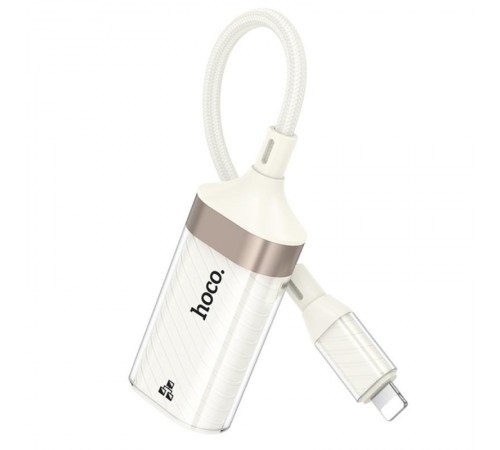 Перехідник Hoco UA41A Crystal Lightning to RJ45 100 Mbs (0.15m) Apricot