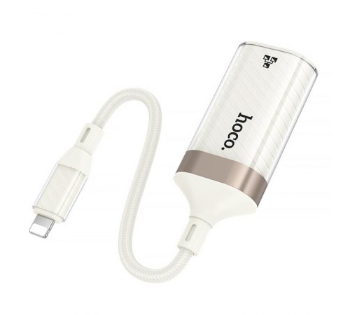 Перехідник Hoco UA41A Crystal Lightning to RJ45 100 Mbs (0.15m) Apricot