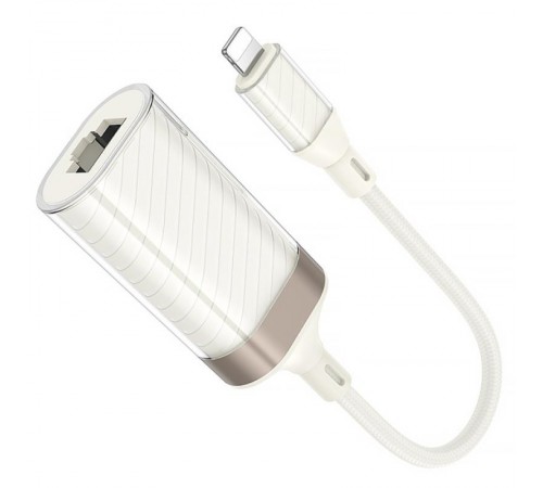 Перехідник Hoco UA41A Crystal Lightning to RJ45 100 Mbs (0.15m) Apricot