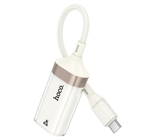 Перехідник Hoco UA41B Crystal Type-C to RJ45 100 Mbs (0.15m) Apricot
