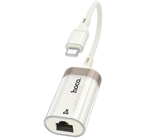 Перехідник Hoco UA41B Crystal Type-C to RJ45 100 Mbs (0.15m) Apricot