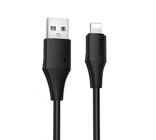 Дата кабель Hoco X124 Bien silicone USB to Lightning 2.4A (1m) Black