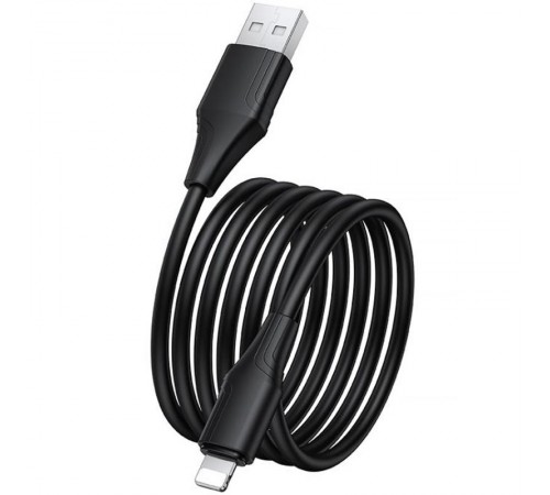 Дата кабель Hoco X124 Bien silicone USB to Lightning 2.4A (1m) Black