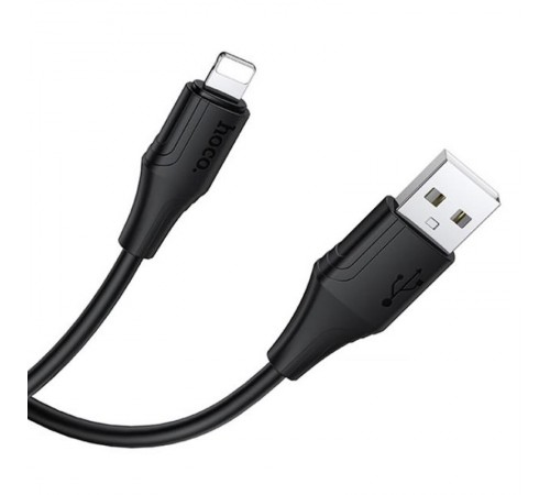 Дата кабель Hoco X124 Bien silicone USB to Lightning 2.4A (1m) Black