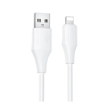 Дата кабель Hoco X124 Bien silicone USB to Lightning 2.4A (1m) White