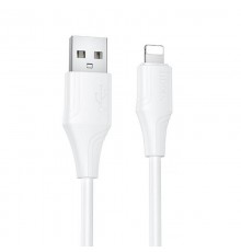 Дата кабель Hoco X124 Bien silicone USB to Lightning 2.4A (1m) White