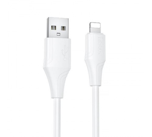 Дата кабель Hoco X124 Bien silicone USB to Lightning 2.4A (1m) White
