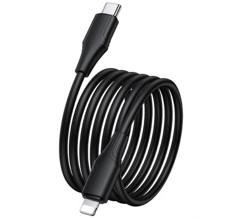 Дата кабель Hoco X124 Bien silicone Type-C to Lightning 27W (1m) Black