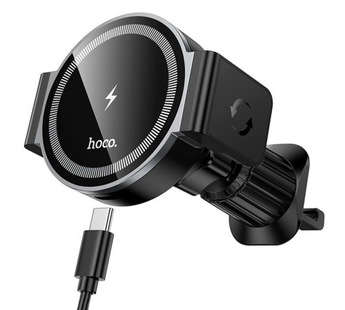 Автотримач з БЗП Hoco HW35 Power 15W (air outlet) Black