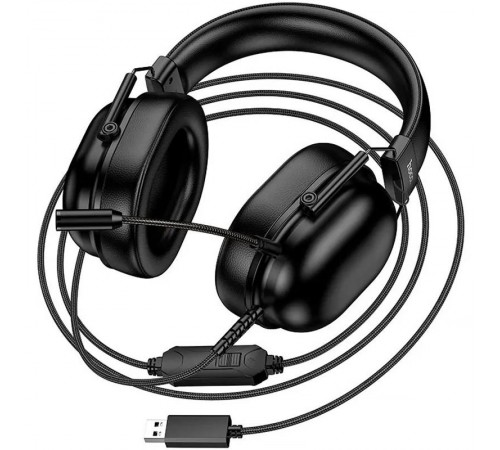 Накладні навушники Hoco W113 Dynamic (USB7.1+3.5mm/2m) Black
