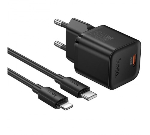 МЗП Hoco N66 Ingenious PD35W (1USB-C) + кабель Type-C to Lightning Black