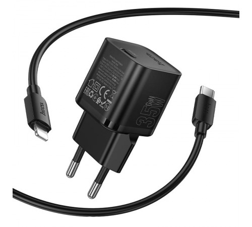 МЗП Hoco N66 Ingenious PD35W (1USB-C) + кабель Type-C to Lightning Black