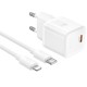 МЗП Hoco N66 Ingenious PD35W (1USB-C) + кабель Type-C to Lightning White