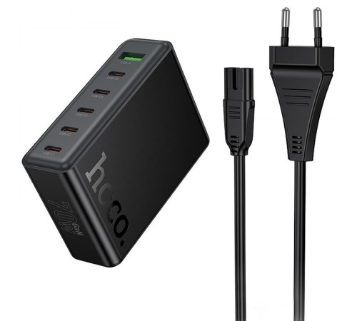 МЗП Hoco C152A Modern PD70W 6in1 (5USB-C і 1USB-A) Black