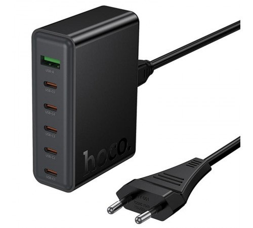 МЗП Hoco C152A Modern PD70W 6in1 (5USB-C і 1USB-A) Black