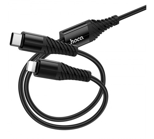 Дата кабель Hoco X123 Victory 2in1 Type-C to Lightning/Type-C 3A (1m) Black