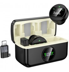 Петличний бездротовий мікрофон Hoco L22 Bright 2in1 (Lightning/Type-C) Black
