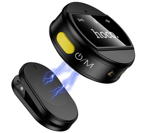 Петличний бездротовий мікрофон Hoco L22 Bright 2in1 (Lightning/Type-C) Black