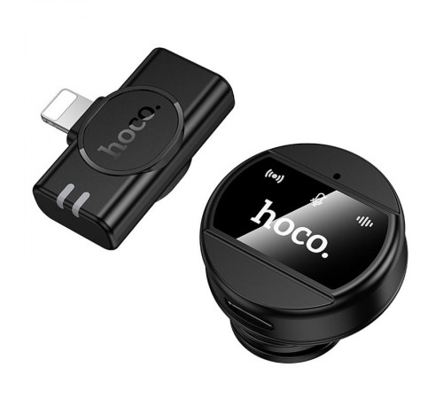 Петличний бездротовий мікрофон Hoco L21 Charm Lightning Black
