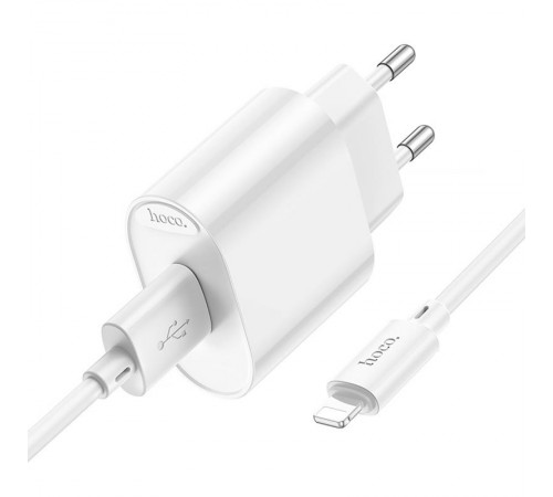МЗП Hoco C109A Fighter 10.5W (1USB-A) + кабель USB to Lightning White