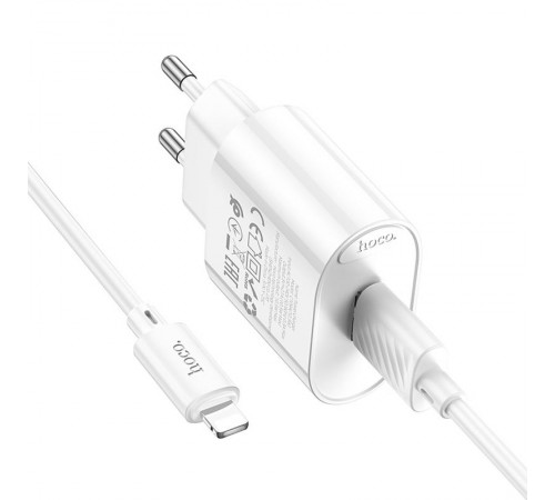 МЗП Hoco C109A Fighter 10.5W (1USB-A) + кабель USB to Lightning White