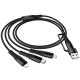 Дата кабель Hoco X123 Victory 3in1 Type-C to Lightning/Type-C/MicroUSB 3A (1m) Black
