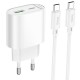 МЗП Hoco C109A Fighter PD20W+QC3.0 (1USB-A/1C) + кабель Type-C to Type-C White