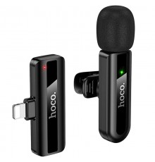 Петличний бездротовий мікрофон Hoco L20 Fair Lightning Black