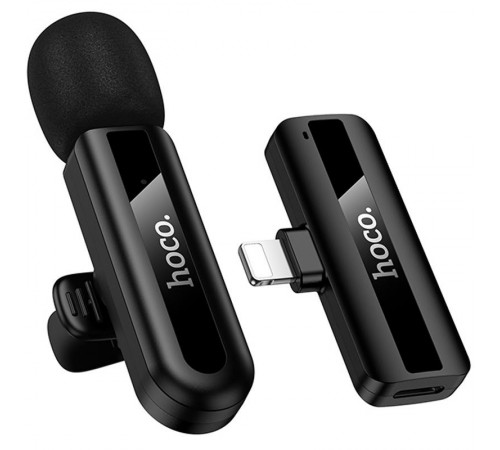 Петличний бездротовий мікрофон Hoco L20 Fair Lightning Black