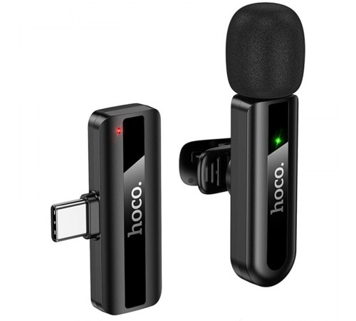 Петличний бездротовий мікрофон Hoco L20 Fair Type-C Black