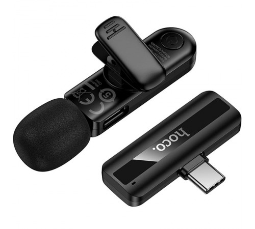 Петличний бездротовий мікрофон Hoco L20 Fair Type-C Black