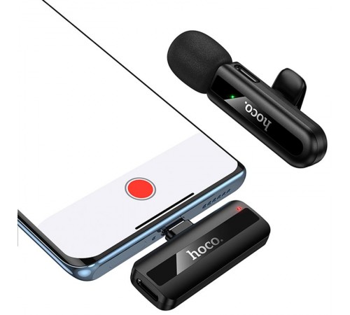 Петличний бездротовий мікрофон Hoco L20 Fair Type-C Black