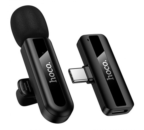 Петличний бездротовий мікрофон Hoco L20 Fair Type-C Black