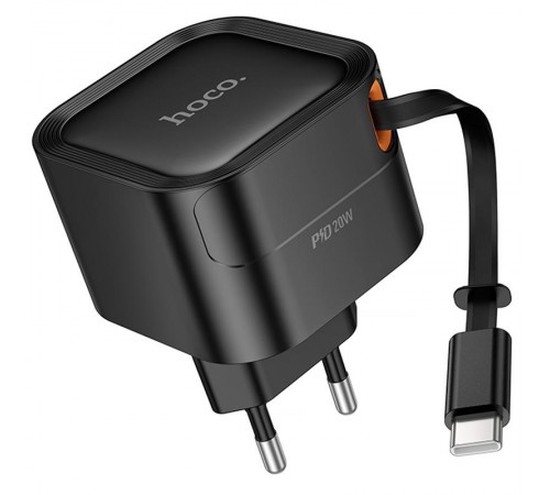 МЗП Hoco C153A Changer With Retractable Cable Type-C PD20W Black