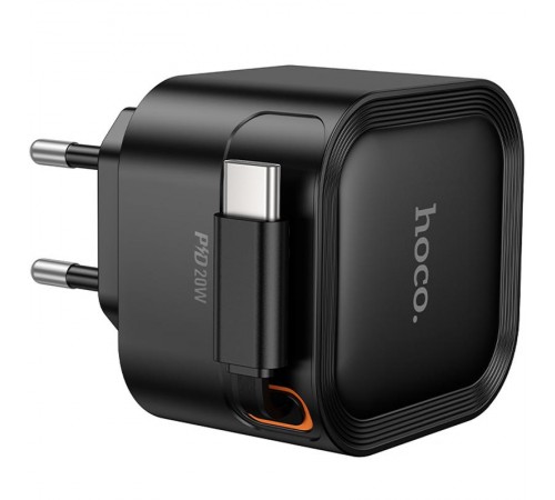 МЗП Hoco C153A Changer With Retractable Cable Type-C PD20W Black