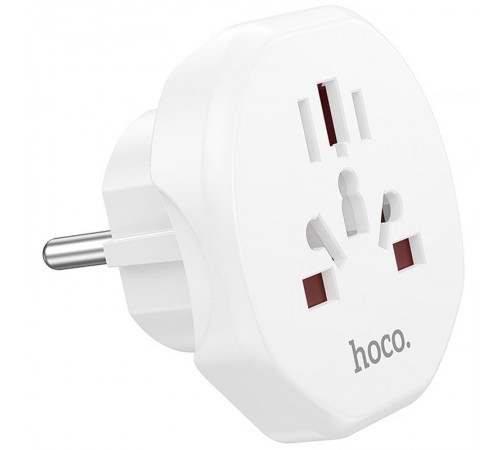 Сетевой універсальний перехідник Hoco AC6 3in1 (EU) White