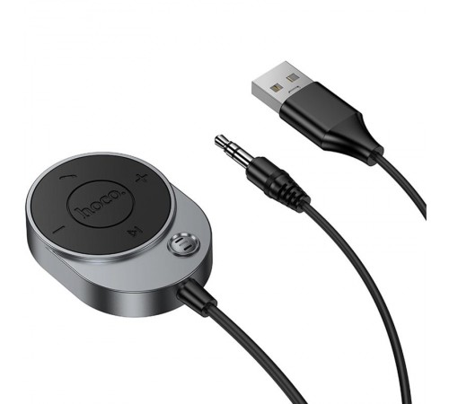 Bluetooth аудіо ресивер Hoco E150 Path AUX BT5.4 Metal gray